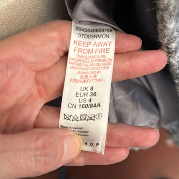 Top shop poly (wool feel) coat, size 4 - Picture 4 of 6